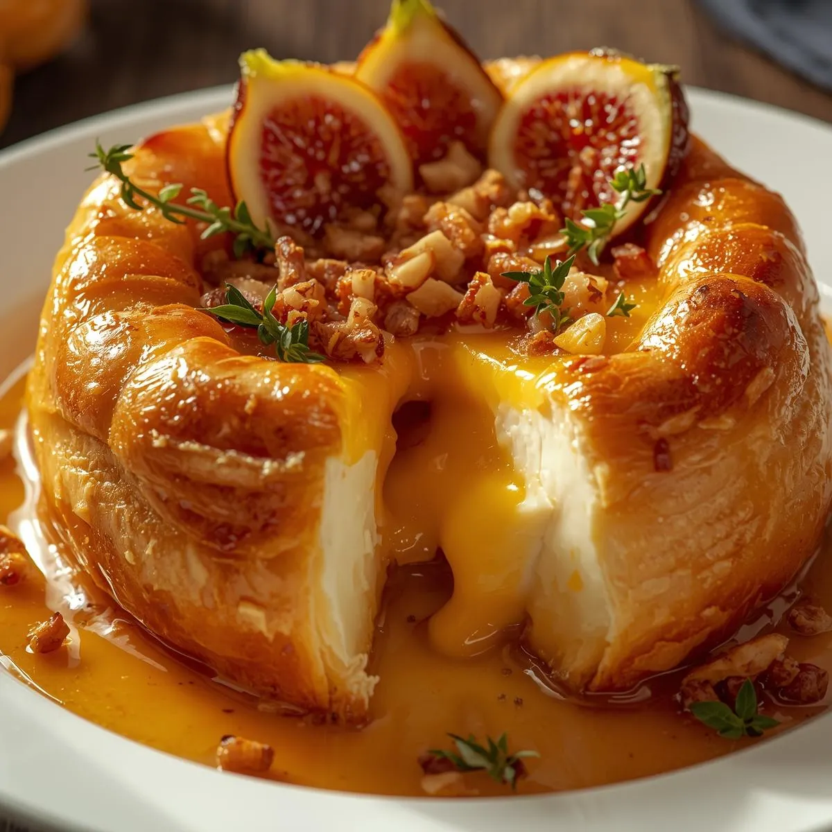 Baked Brie in Puff Pastry with Honey & Fig