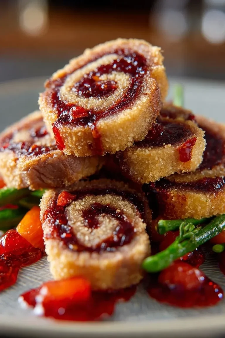 Zarte Himbeer-Röllchen mit perfekt geformten Spiralen