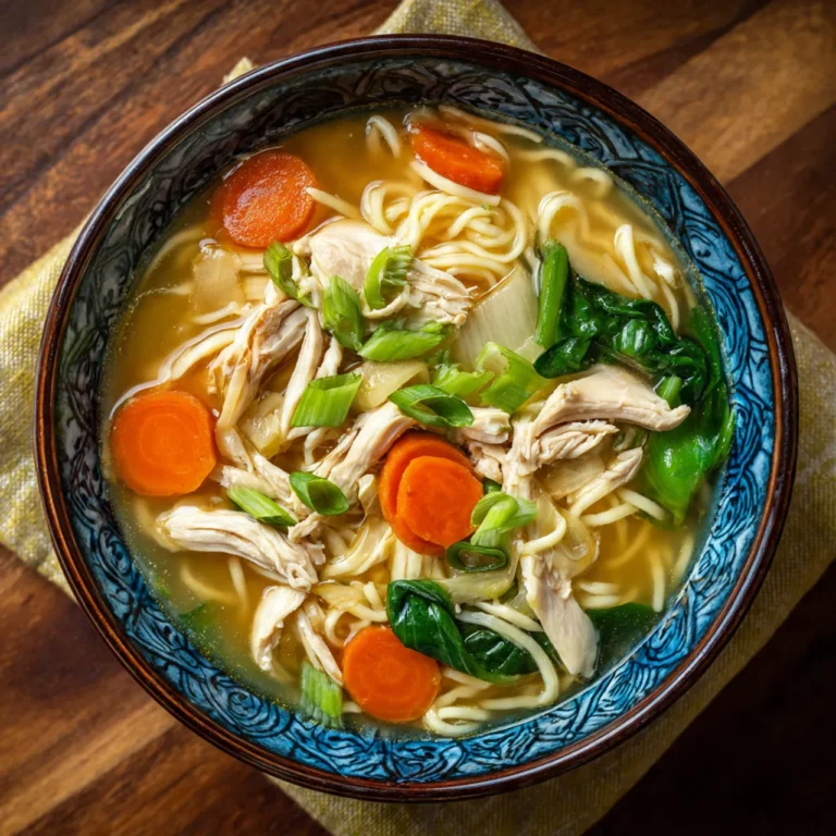 Hühner-Ramen-Suppe mit Nudeln