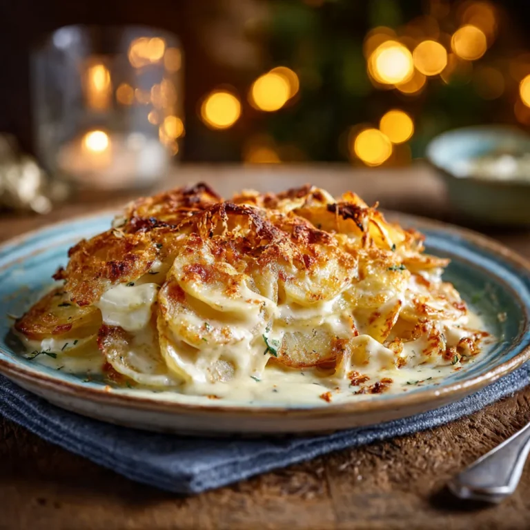 Traditionelles Ofen-Kartoffelgratin für die Weihnachtszeit