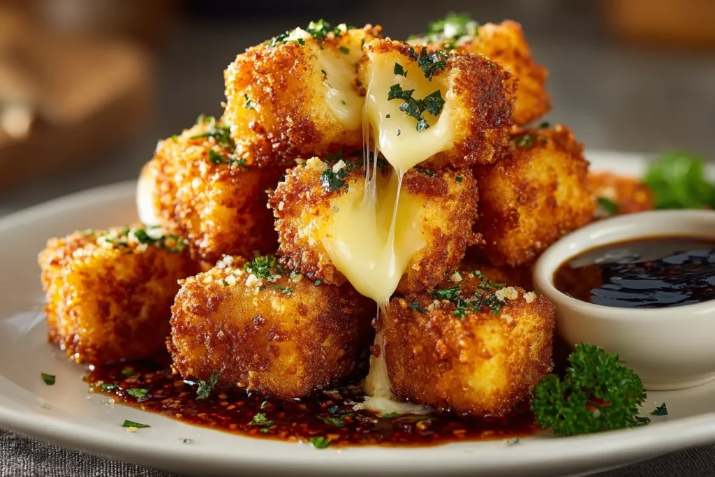 Goldbraun gebackener Feta im Airfryer