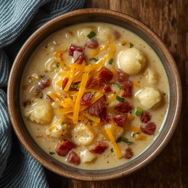 Cremige Gnocchi-Suppe mit Speck und Cheddar