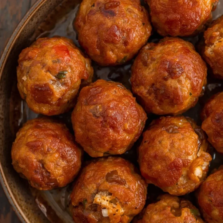 Würzige Rotel-Frischkäse-Wurstbällchen